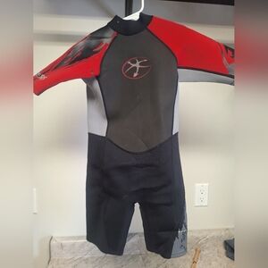 Red and Black Wetsuit, Kids Size 12